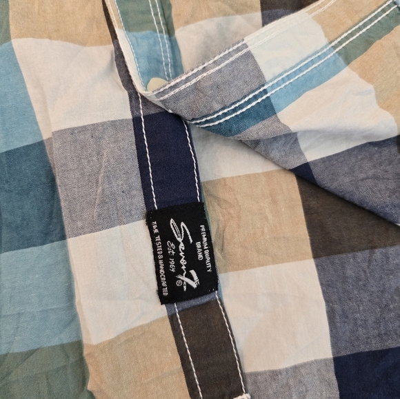 PRICED ↘️ Seven7 Womens Mens Plaid Shirt Corduroy Pads Large Multicolor - Picture 8 of 13